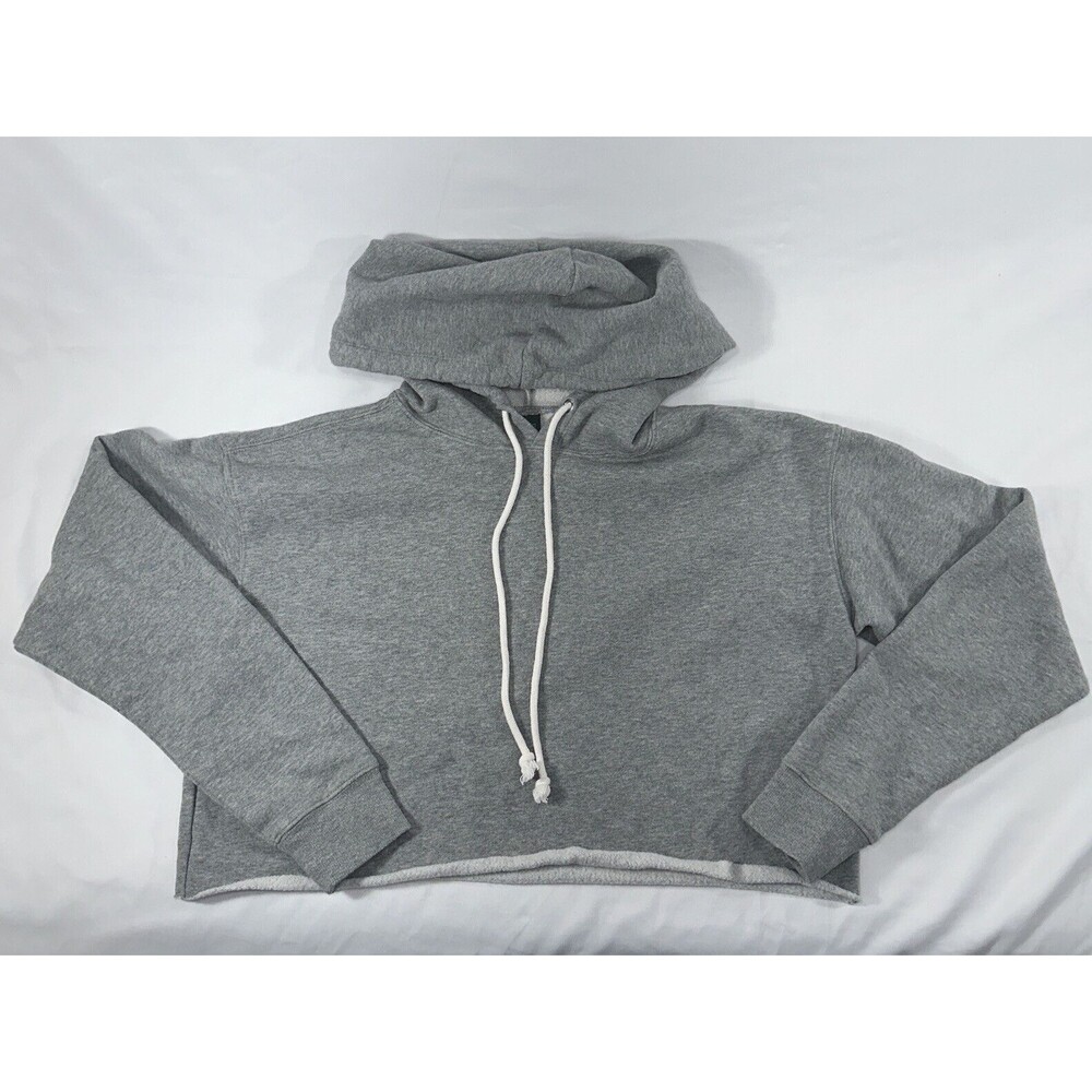 Wild Fable Women's Juniors Sz S Grey Top Long sleeve Hoodie‎ Cropped Pullover